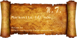 Markovits Tünde névjegykártya
