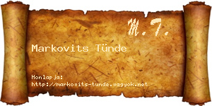 Markovits Tünde névjegykártya