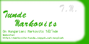 tunde markovits business card